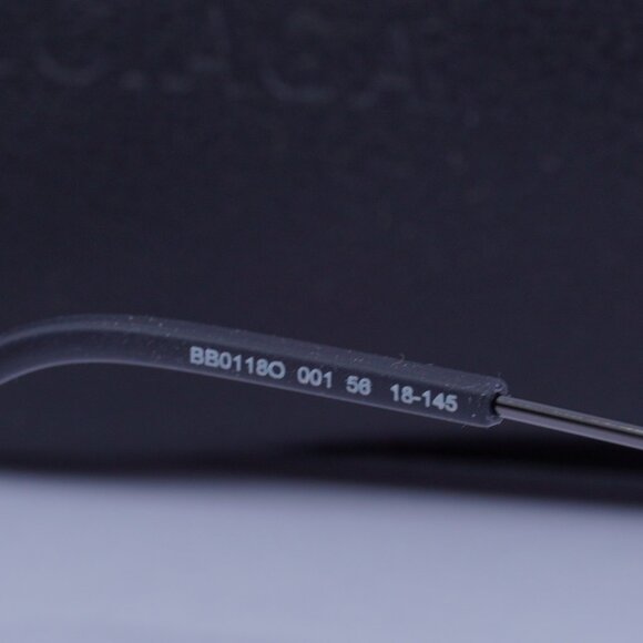 Balenciaga BB0118O 001 Rectangle Eyeglasses 56mm - Dark Grey - Picture 9 of 11